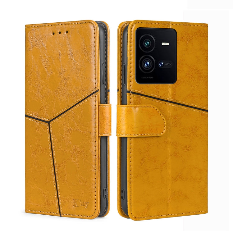 For vivo iQOO 10 Pro 5G Geometric Stitching Leather Phone Case