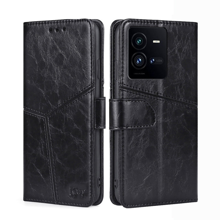 For vivo iQOO 10 Pro 5G Geometric Stitching Leather Phone Case