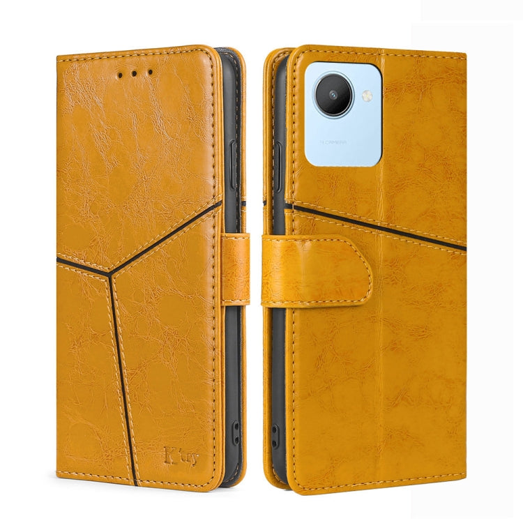 For Realme C30 4G/Narzo 50i Prime Geometric Stitching Leather Phone Case