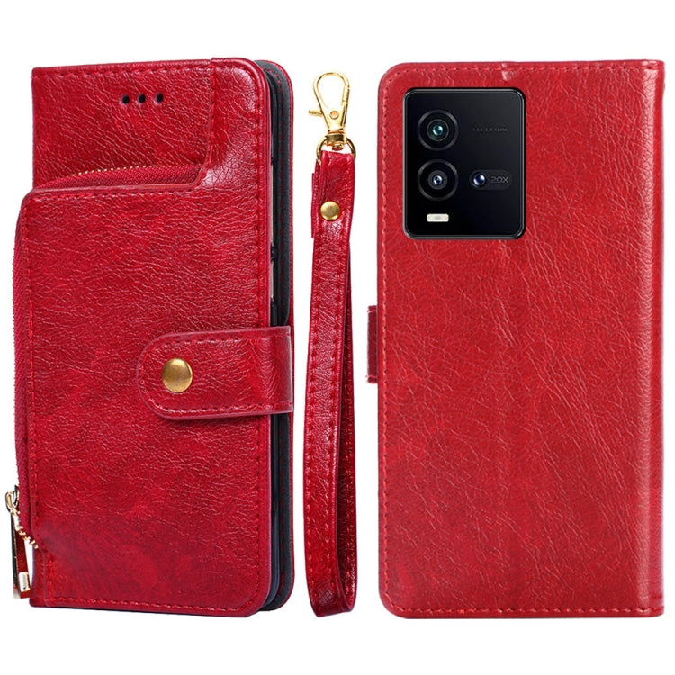 For vivo iQOO 10 Zipper Bag Leather Phone Case