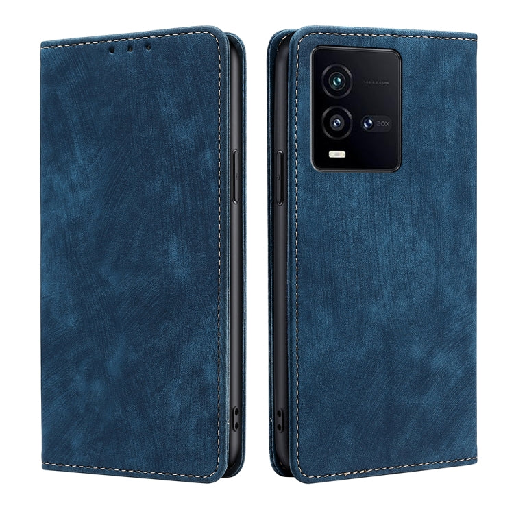 For vivo iQOO 10 RFID Anti-theft Brush Magnetic Leather Phone Case