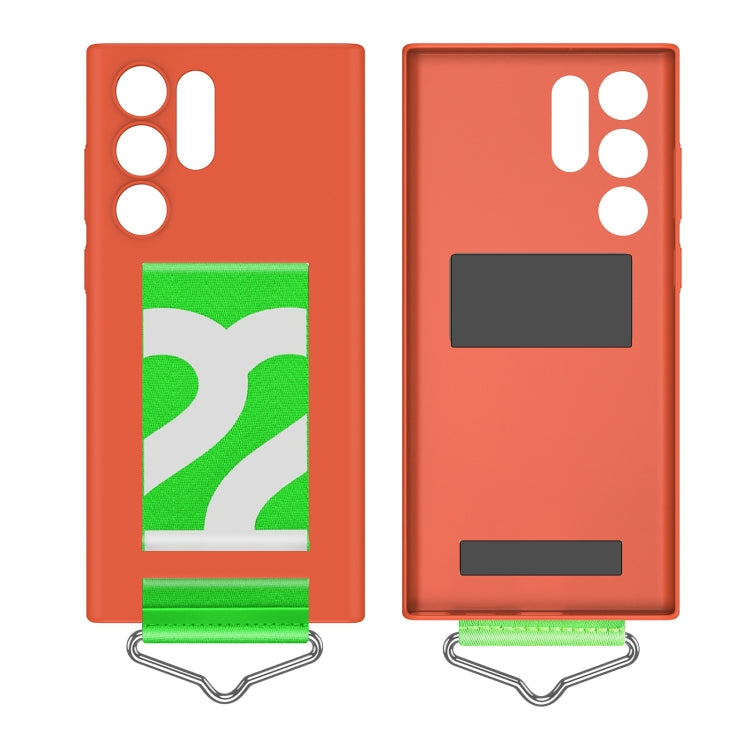 For Samsung Galaxy S22 Ultra 5G Slim Wrist Strap Bracket PC Phone Case