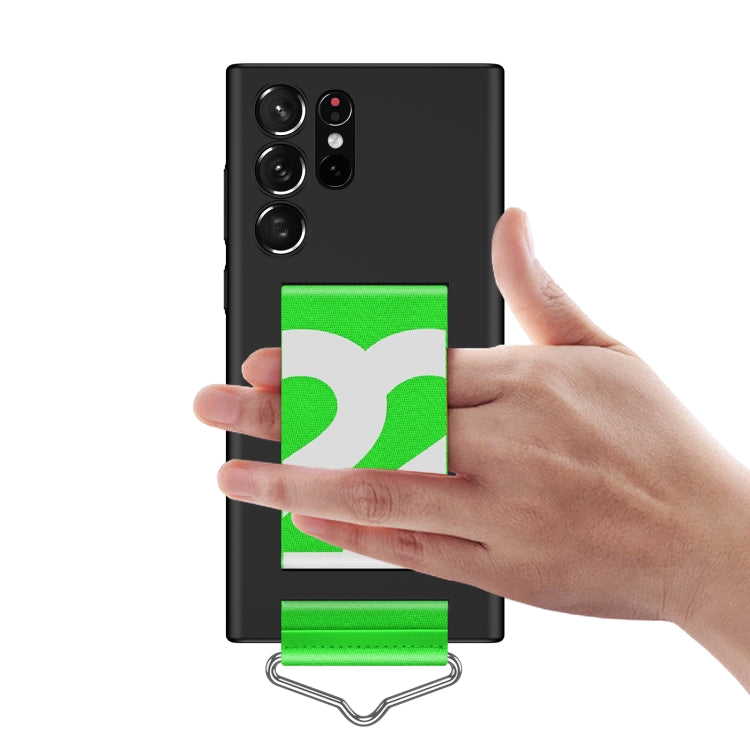 For Samsung Galaxy S22 Ultra 5G Slim Wrist Strap Bracket PC Phone Case