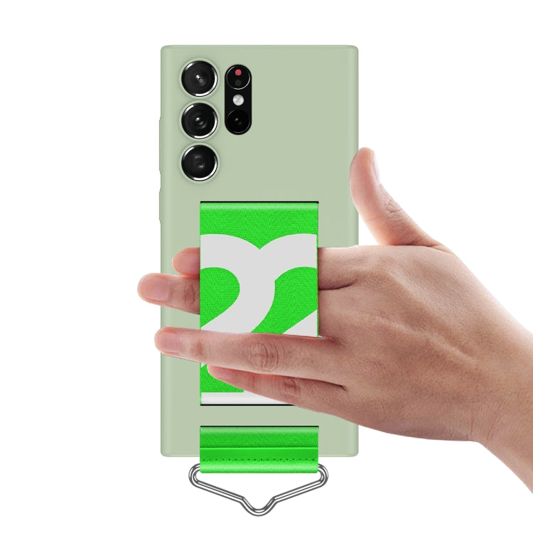 For Samsung Galaxy S22 Ultra 5G Slim Wrist Strap Bracket PC Phone Case