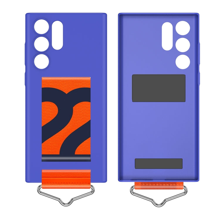 For Samsung Galaxy S22 Ultra 5G Slim Wrist Strap Bracket PC Phone Case