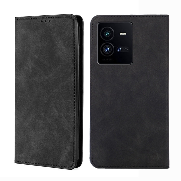 For vivo iQOO 10 Pro 5G Skin Feel Magnetic Horizontal Flip Leather Phone Case