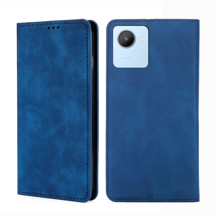For Realme C30 4G/Narzo 50i Prime Skin Feel Magnetic Horizontal Flip Leather Phone Case