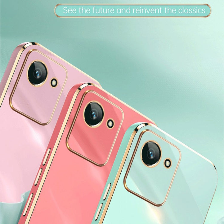For Realme C30 XINLI Straight Edge 6D Electroplate TPU Phone Case