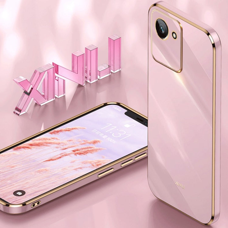 For Realme C30 XINLI Straight Edge 6D Electroplate TPU Phone Case