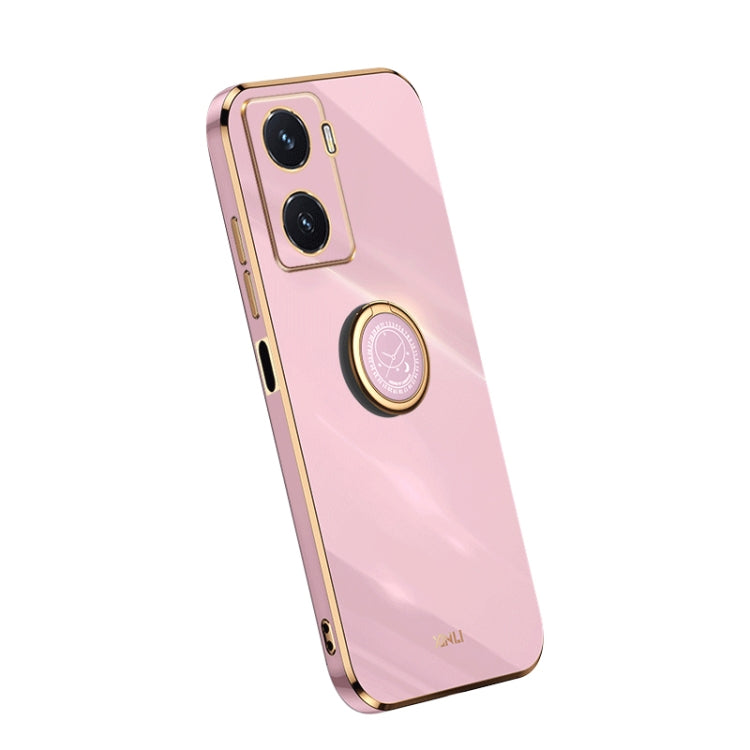For vivo Y77 5G XINLI Straight Edge Electroplate TPU Phone Case with Ring