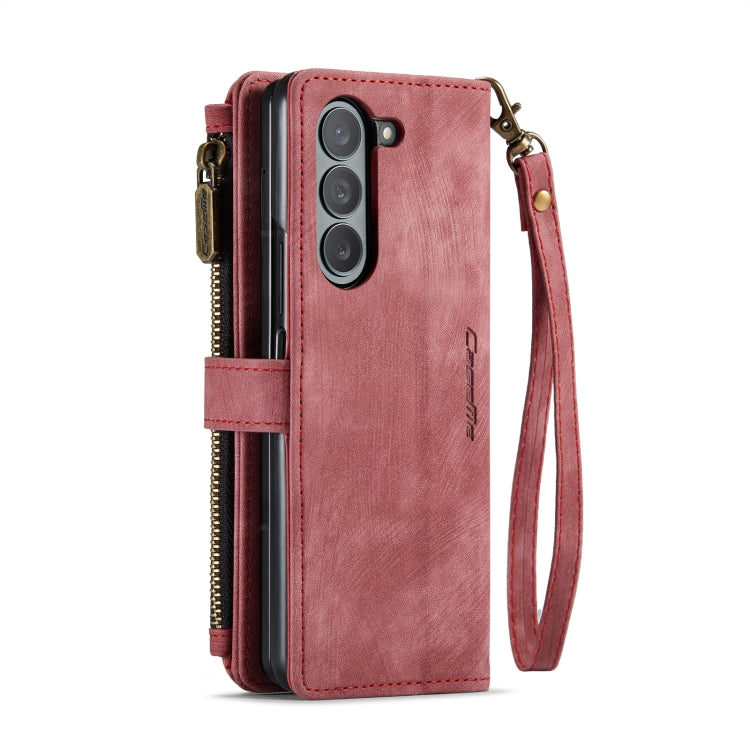 For Samsung Galaxy Z Fold5 CaseMe C30 Multifunctional Card Slots Zipper Phone Leather Phone Case