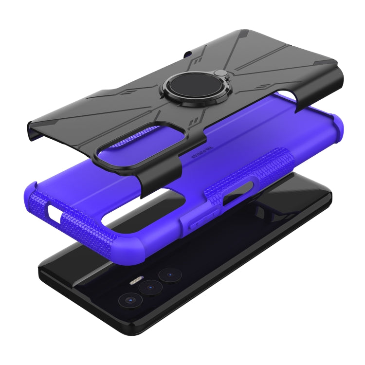 For Tecno Pova 3 Armor Bear Shockproof PC + TPU Phone Case with Ring Holder