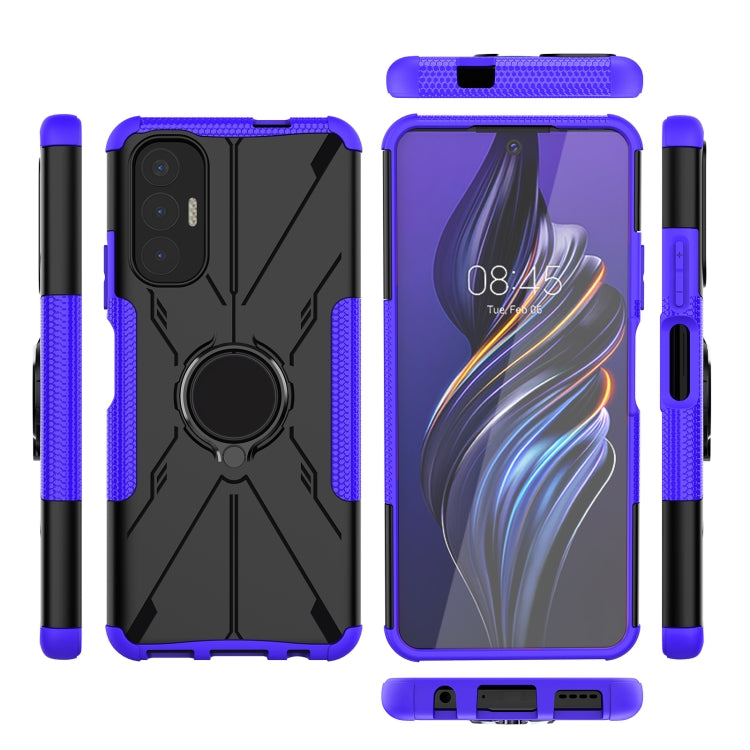 For Tecno Pova 3 Armor Bear Shockproof PC + TPU Phone Case with Ring Holder