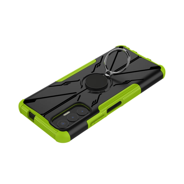 For Tecno Pova 3 Armor Bear Shockproof PC + TPU Phone Case with Ring Holder