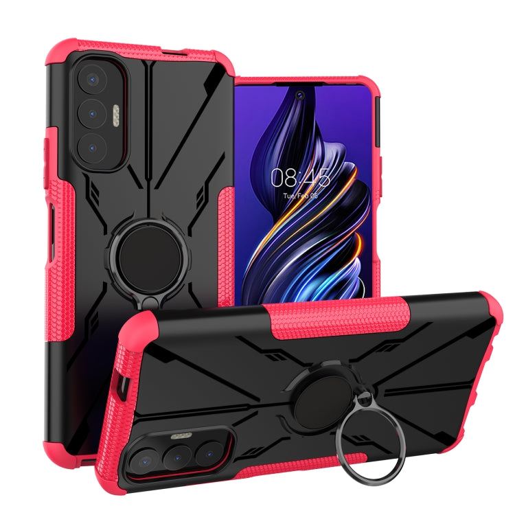 For Tecno Pova 3 Armor Bear Shockproof PC + TPU Phone Case with Ring Holder