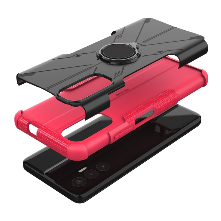 For Tecno Pova 3 Armor Bear Shockproof PC + TPU Phone Case with Ring Holder