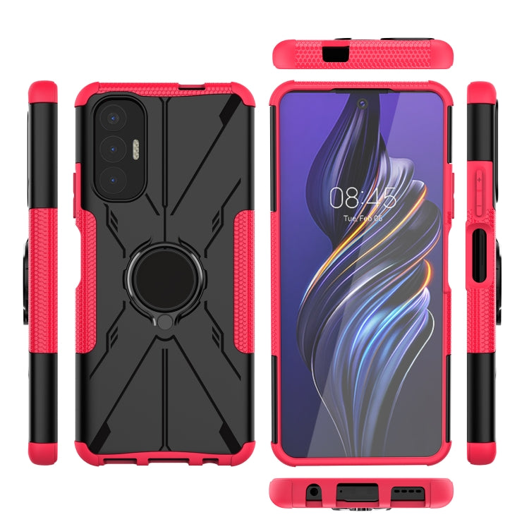 For Tecno Pova 3 Armor Bear Shockproof PC + TPU Phone Case with Ring Holder