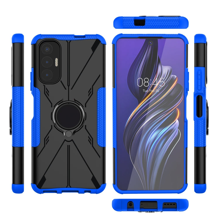 For Tecno Pova 3 Armor Bear Shockproof PC + TPU Phone Case with Ring Holder