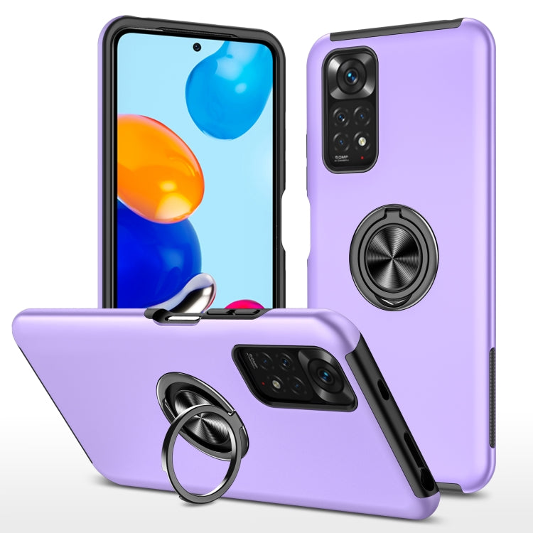 For Xiaomi Redmi Note 11 Global PC + TPU Shockproof Magnetic Phone Case with Invisible Ring Holder