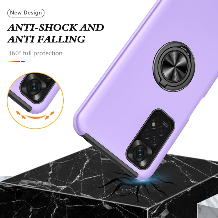 For Xiaomi Redmi Note 11 Global PC + TPU Shockproof Magnetic Phone Case with Invisible Ring Holder