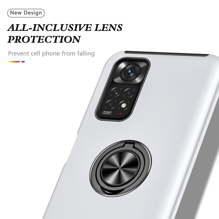 For Xiaomi Redmi Note 11 Global PC + TPU Shockproof Magnetic Phone Case with Invisible Ring Holder