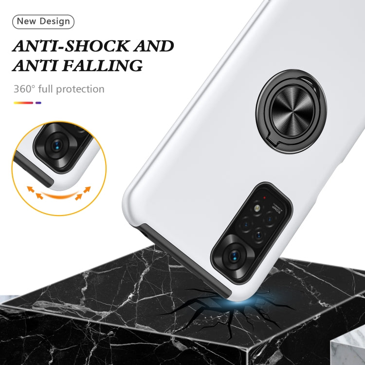 For Xiaomi Redmi Note 11 Global PC + TPU Shockproof Magnetic Phone Case with Invisible Ring Holder