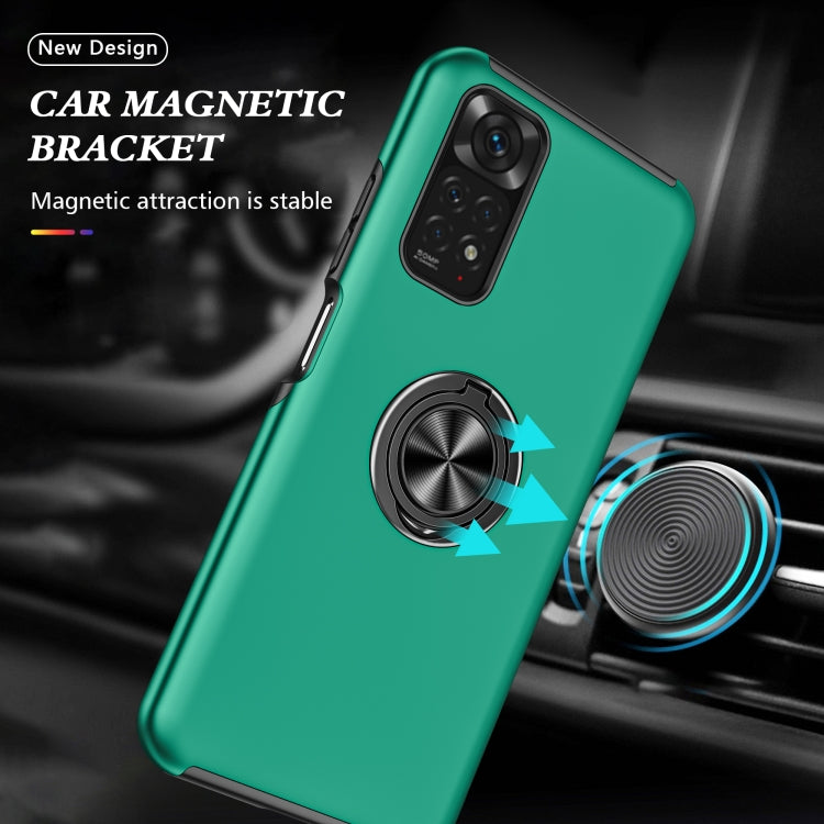 For Xiaomi Redmi Note 11 Global PC + TPU Shockproof Magnetic Phone Case with Invisible Ring Holder