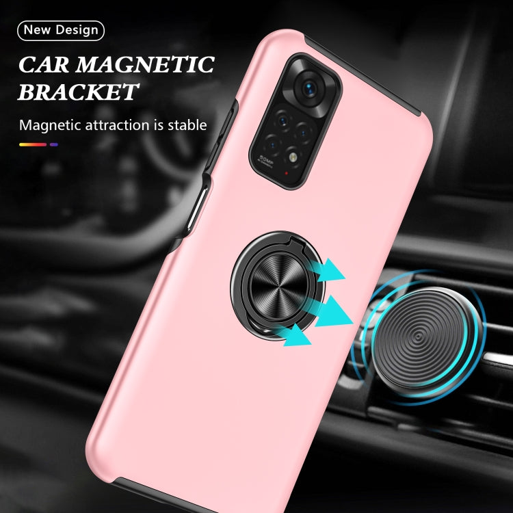 For Xiaomi Redmi Note 11 Global PC + TPU Shockproof Magnetic Phone Case with Invisible Ring Holder