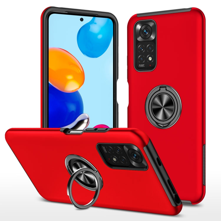 For Xiaomi Redmi Note 11 Global PC + TPU Shockproof Magnetic Phone Case with Invisible Ring Holder