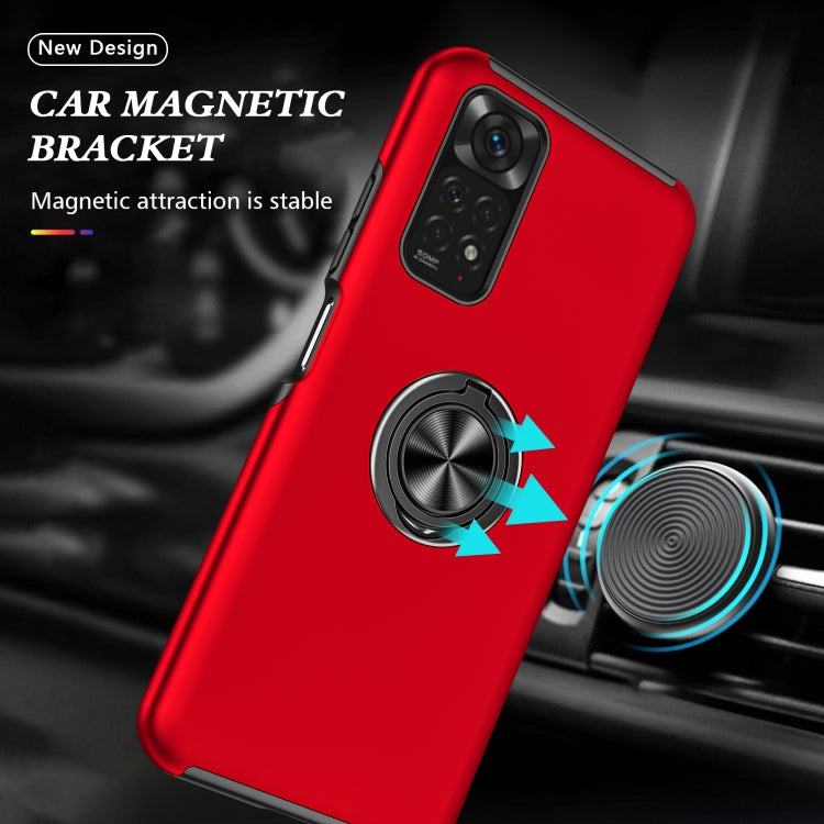 For Xiaomi Redmi Note 11 Global PC + TPU Shockproof Magnetic Phone Case with Invisible Ring Holder