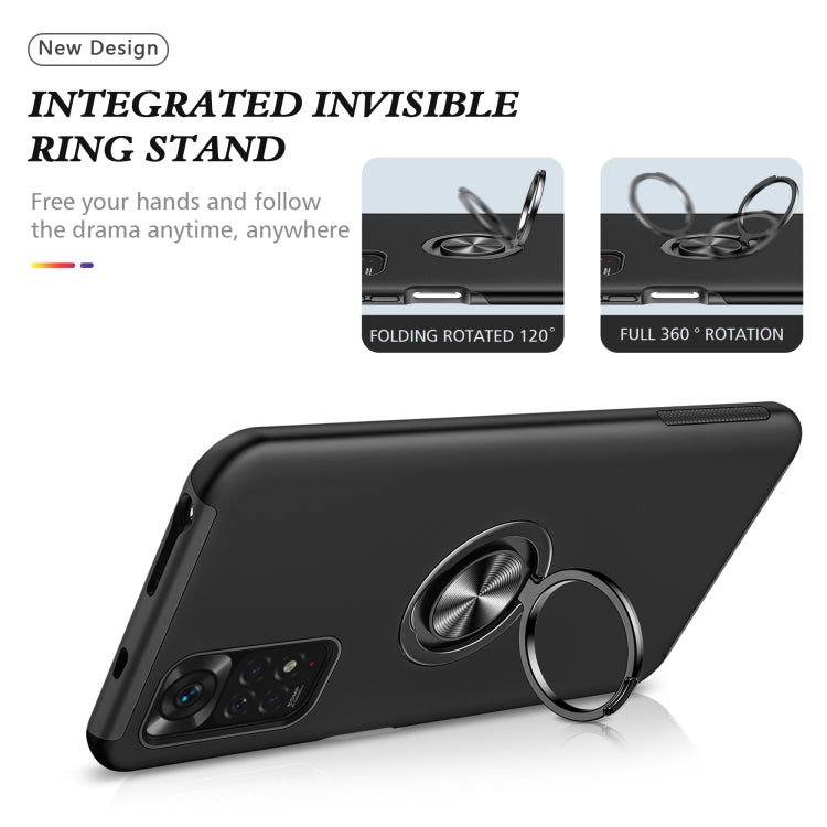 For Xiaomi Redmi Note 11 Global PC + TPU Shockproof Magnetic Phone Case with Invisible Ring Holder