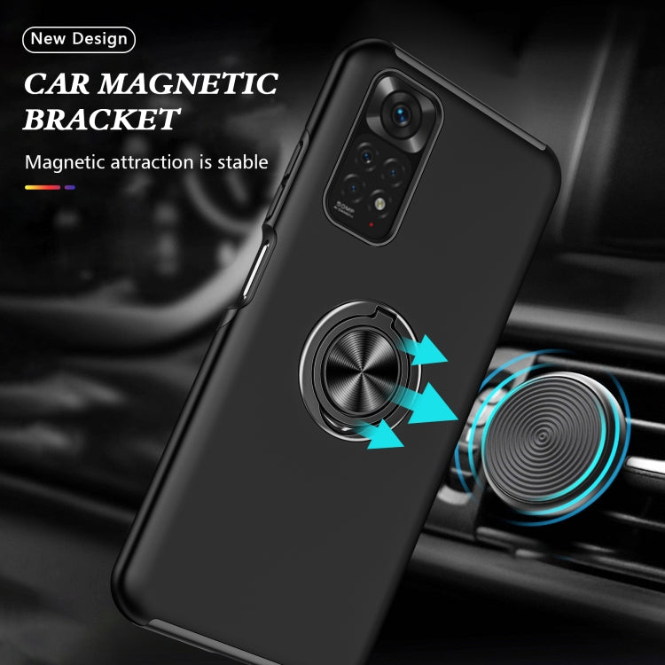 For Xiaomi Redmi Note 11 Global PC + TPU Shockproof Magnetic Phone Case with Invisible Ring Holder