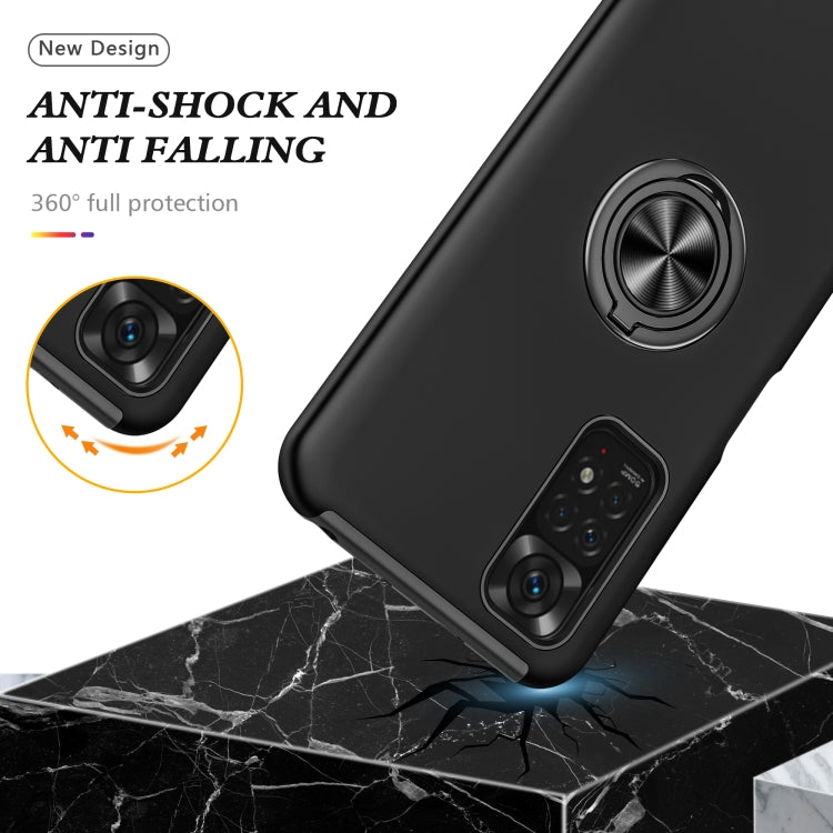 For Xiaomi Redmi Note 11 Global PC + TPU Shockproof Magnetic Phone Case with Invisible Ring Holder