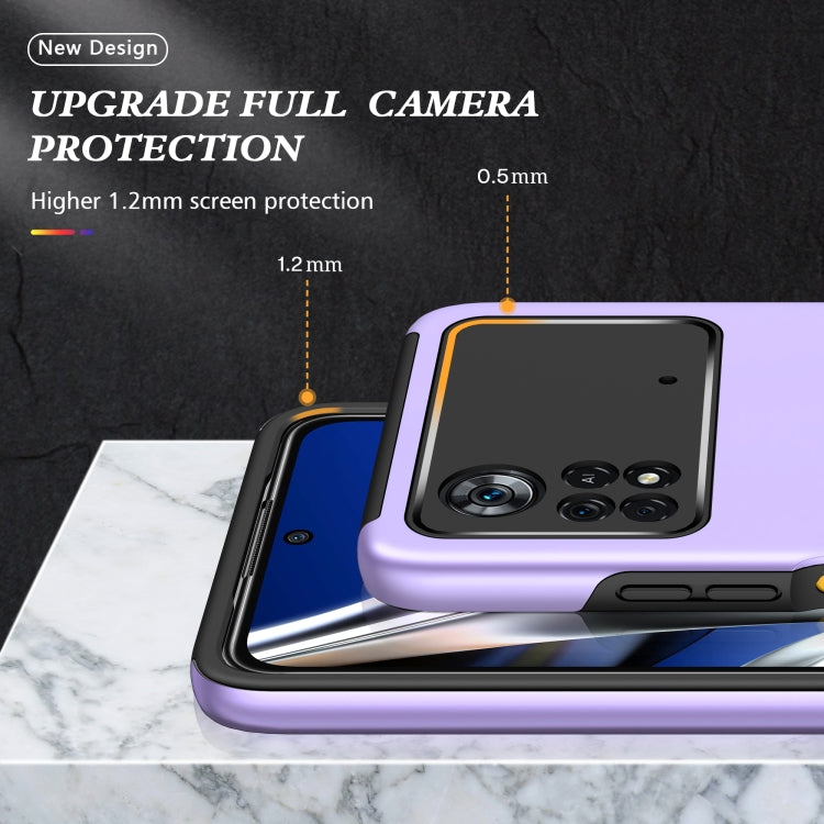 For Xiaomi Poco X4 Pro 5G PC + TPU Shockproof Magnetic Phone Case with Invisible Ring Holder