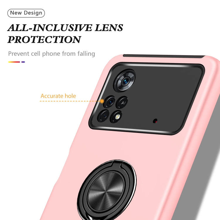 For Xiaomi Poco X4 Pro 5G PC + TPU Shockproof Magnetic Phone Case with Invisible Ring Holder