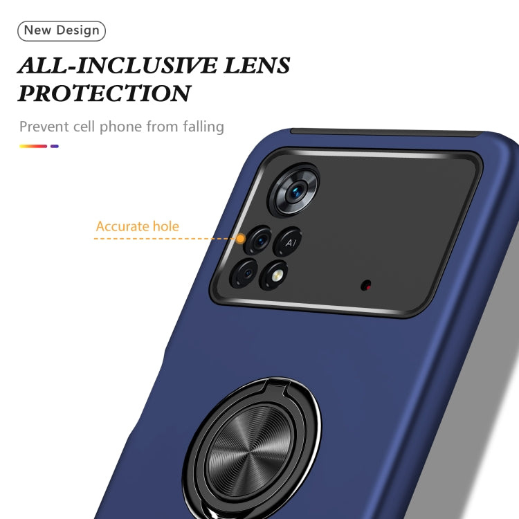 For Xiaomi Poco X4 Pro 5G PC + TPU Shockproof Magnetic Phone Case with Invisible Ring Holder