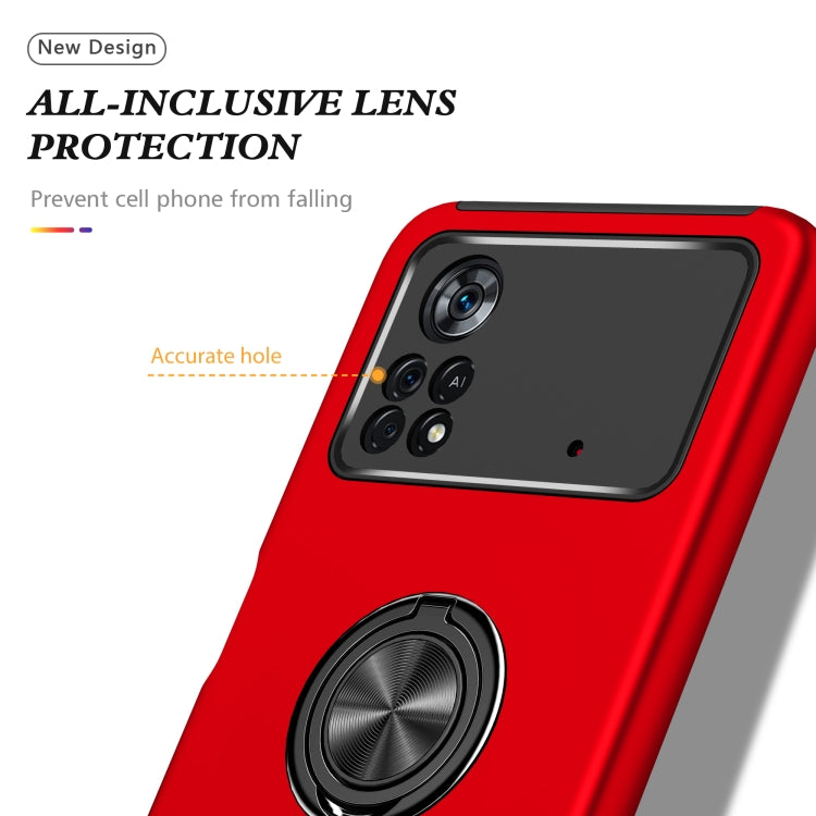 For Xiaomi Poco X4 Pro 5G PC + TPU Shockproof Magnetic Phone Case with Invisible Ring Holder