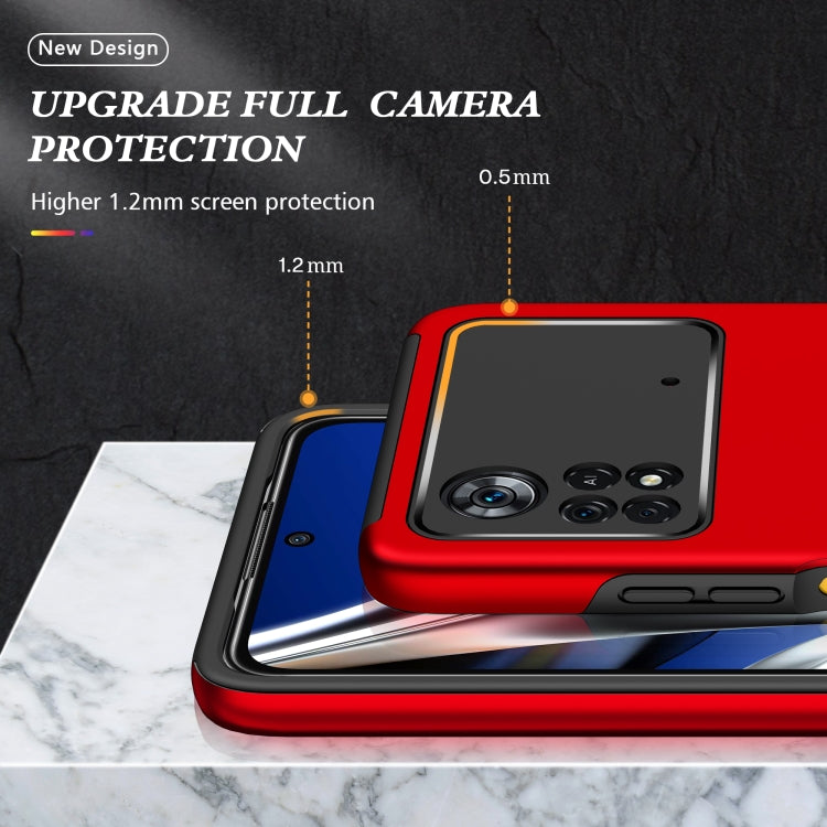 For Xiaomi Poco X4 Pro 5G PC + TPU Shockproof Magnetic Phone Case with Invisible Ring Holder