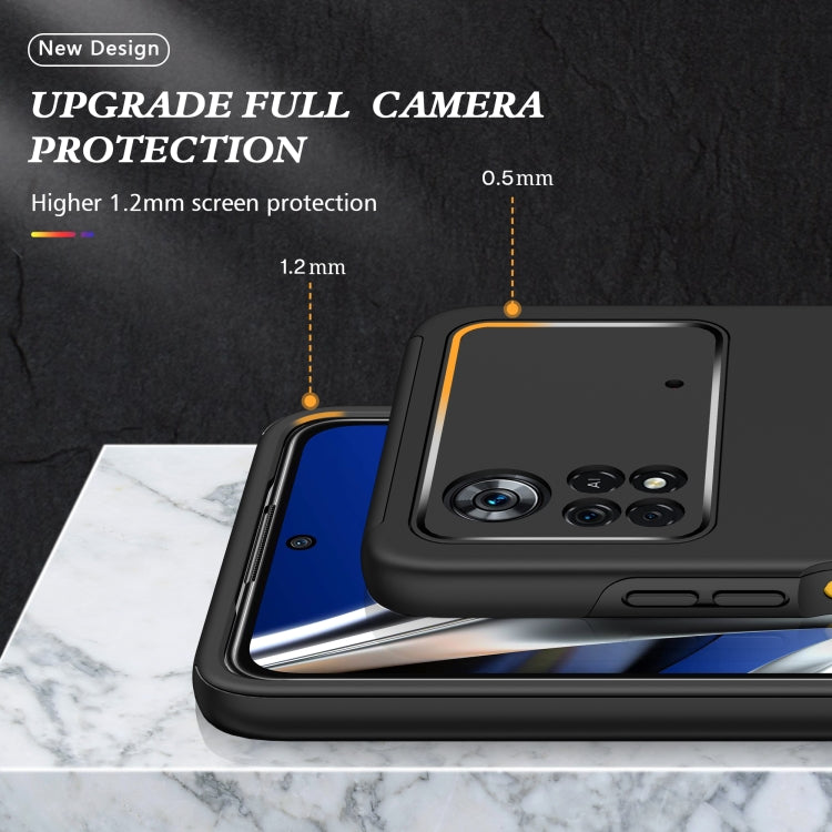 For Xiaomi Poco X4 Pro 5G PC + TPU Shockproof Magnetic Phone Case with Invisible Ring Holder
