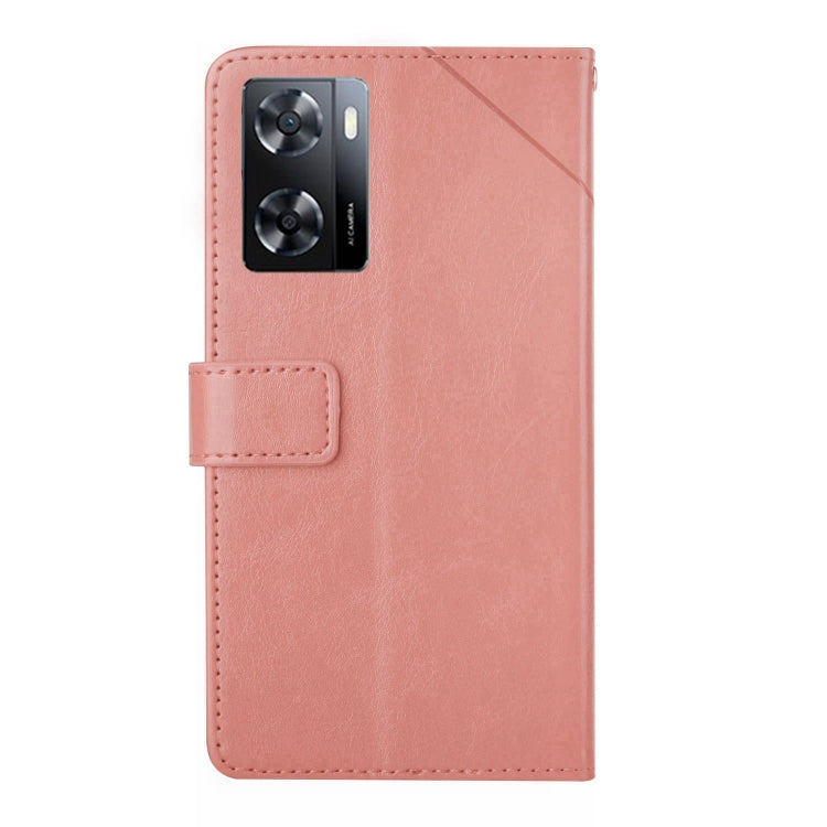 For OPPO A57 4G/A77 4G/Realme Narzo 50 5G/Realme V23 HT01 Y-shaped Pattern Flip Leather Phone Case