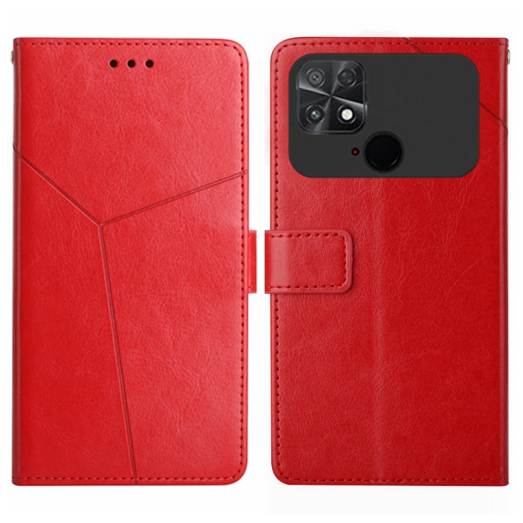 For Xiaomi Poco C40 HT01 Y-shaped Pattern Flip Leather Phone Case