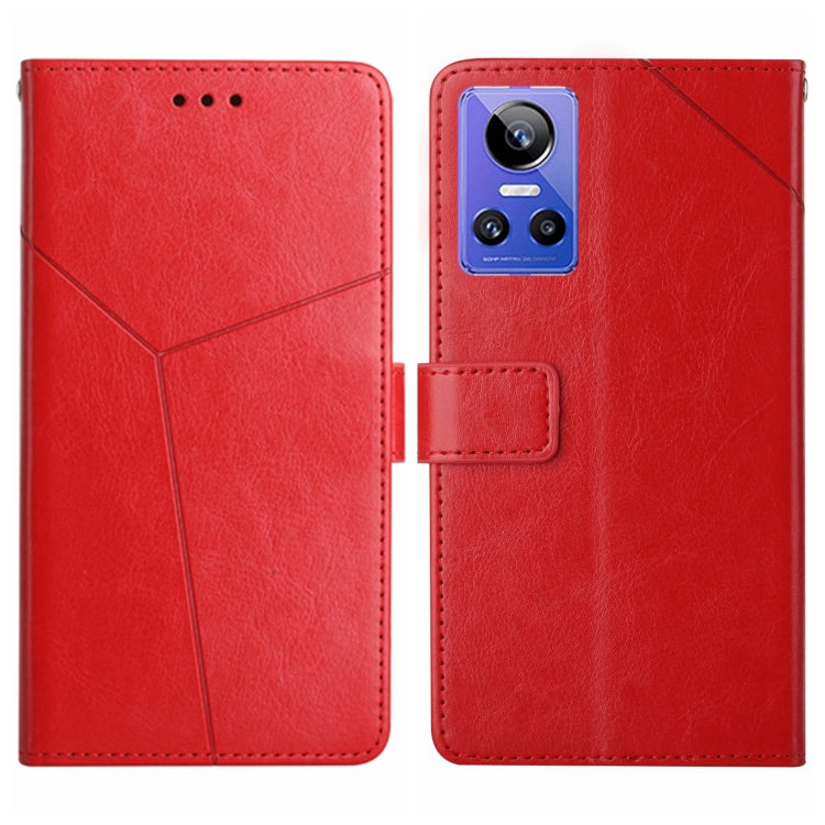 For Realme GT Neo 3 HT01 Y-shaped Pattern Flip Leather Phone Case
