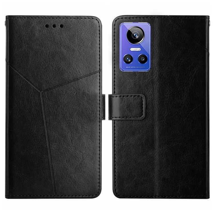 For Realme GT Neo 3 HT01 Y-shaped Pattern Flip Leather Phone Case