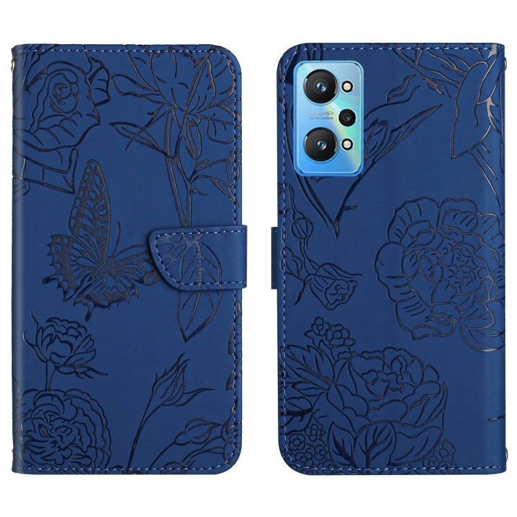 For Realme GT Neo2 HT03 Skin Feel Butterfly Embossed Flip Leather Phone Case