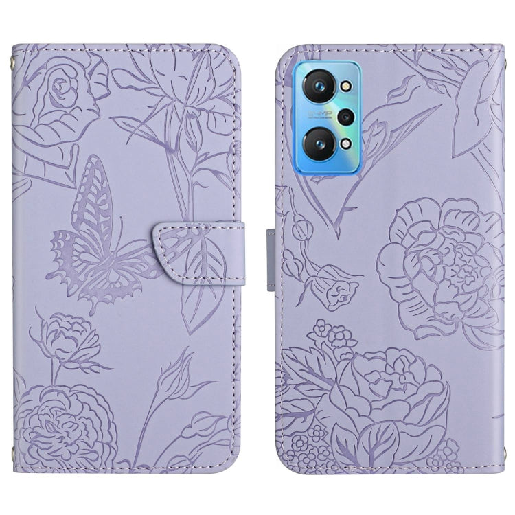 For Realme GT Neo2 HT03 Skin Feel Butterfly Embossed Flip Leather Phone Case