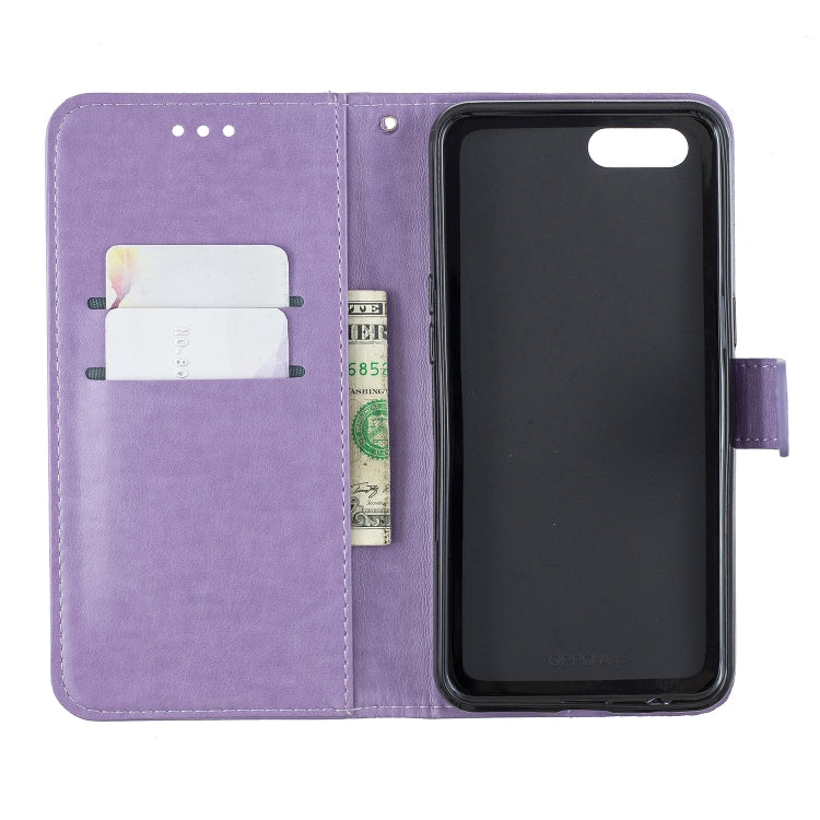 For OPPO A5 Plum Blossom Pattern Left and Right Flip Leather Case with Bracket & Card Slot & Wallet & Lanyard