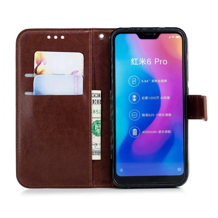 For Redmi 6 Pro Plum Blossom Pattern Left and Right Flip Leather Case with Bracket & Card Slot & Wallet & Lanyard