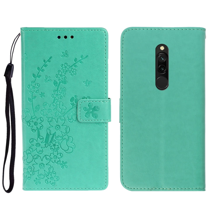 For Redmi 8 Plum Blossom Pattern Left and Right Flip Leather Case with Bracket & Card Slot & Wallet & Lanyard