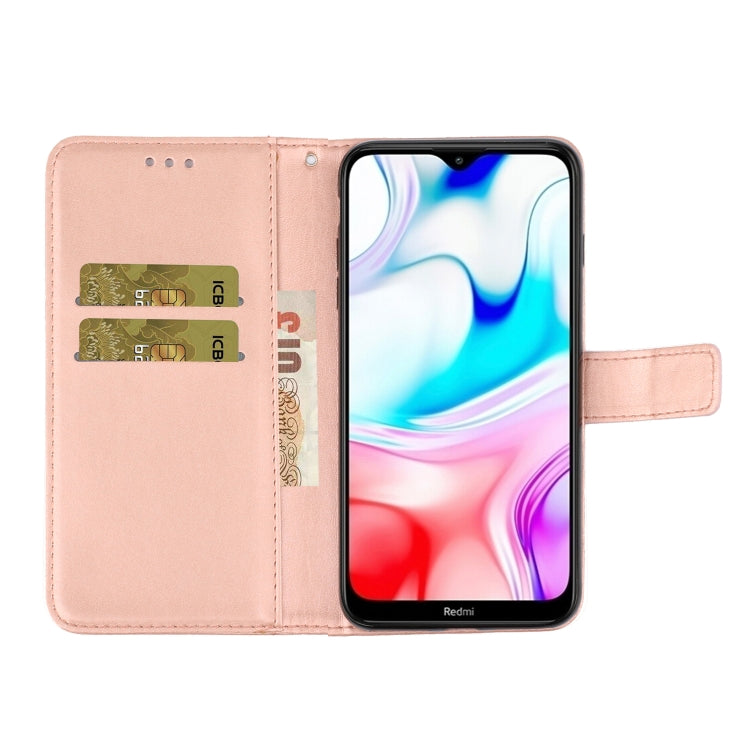 For Redmi 8 Plum Blossom Pattern Left and Right Flip Leather Case with Bracket & Card Slot & Wallet & Lanyard