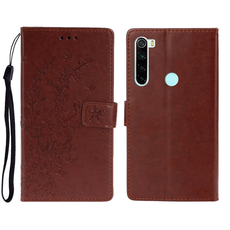 For Redmi Note 8 Pro Plum Blossom Pattern Left and Right Flip Leather Case with Bracket & Card Slot & Wallet & Lanyard